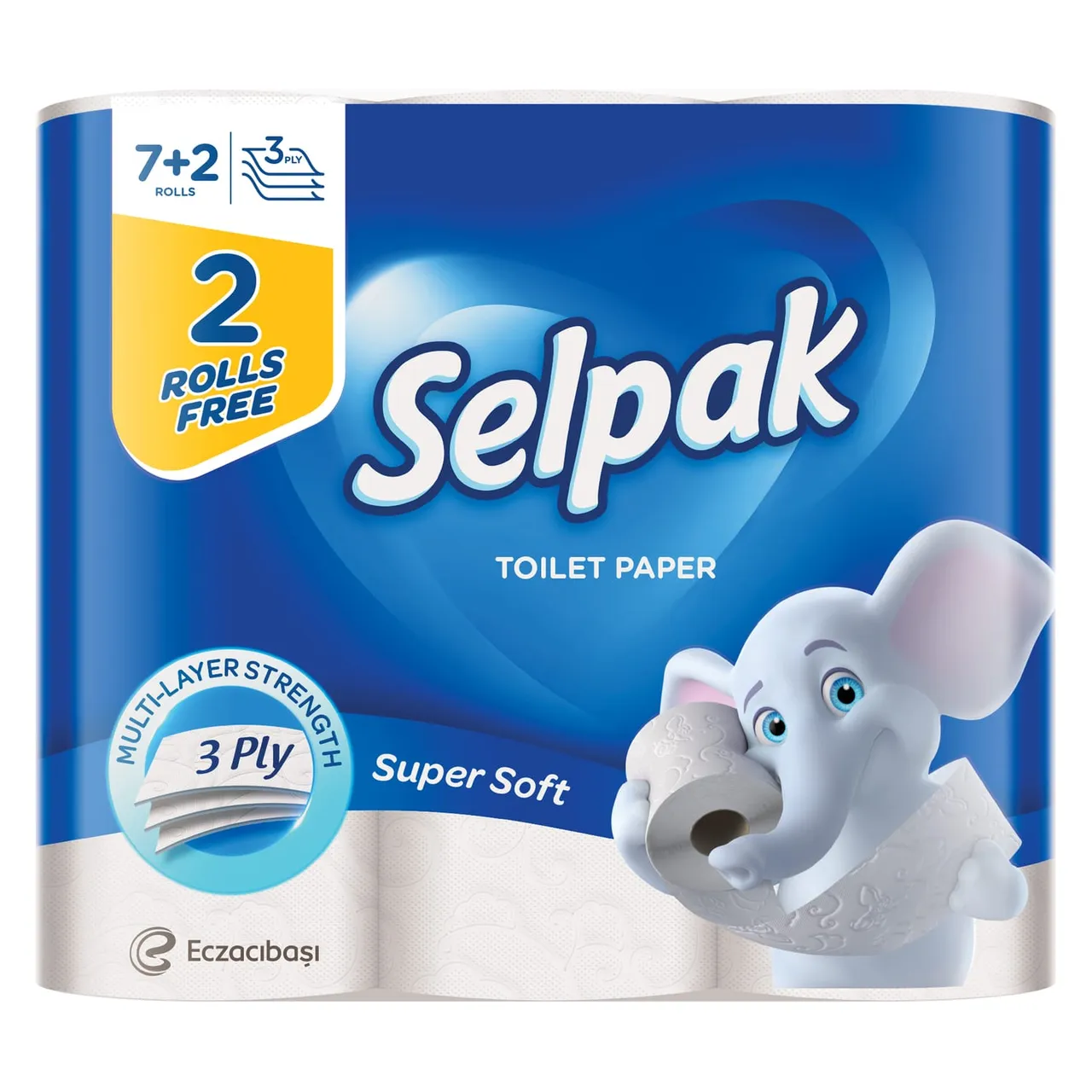 Selpak ورق تواليت ناعم جدا 3ply عدد 7+2 رول