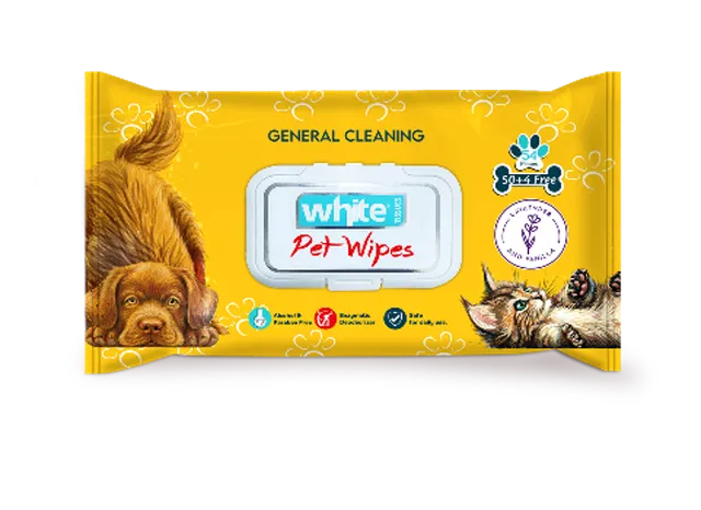 White Pet Wipes - 54 Shts