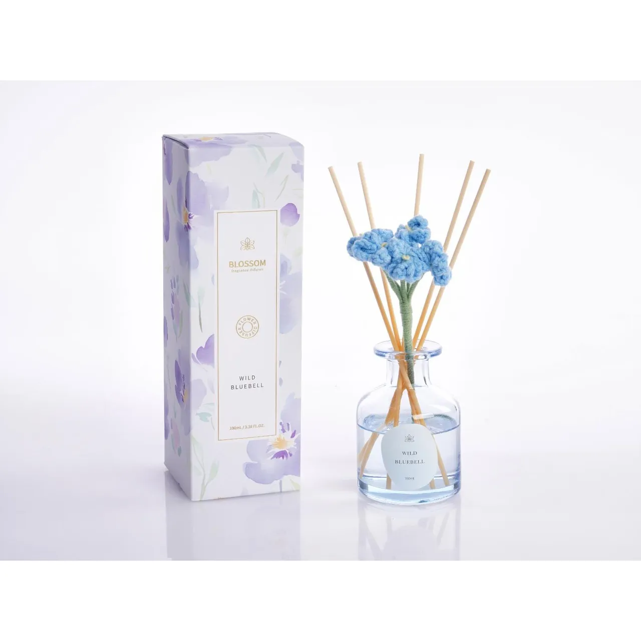Maple Leaf Home Sizu موزع عيدان برائحة Wild Bluebell، زجاج