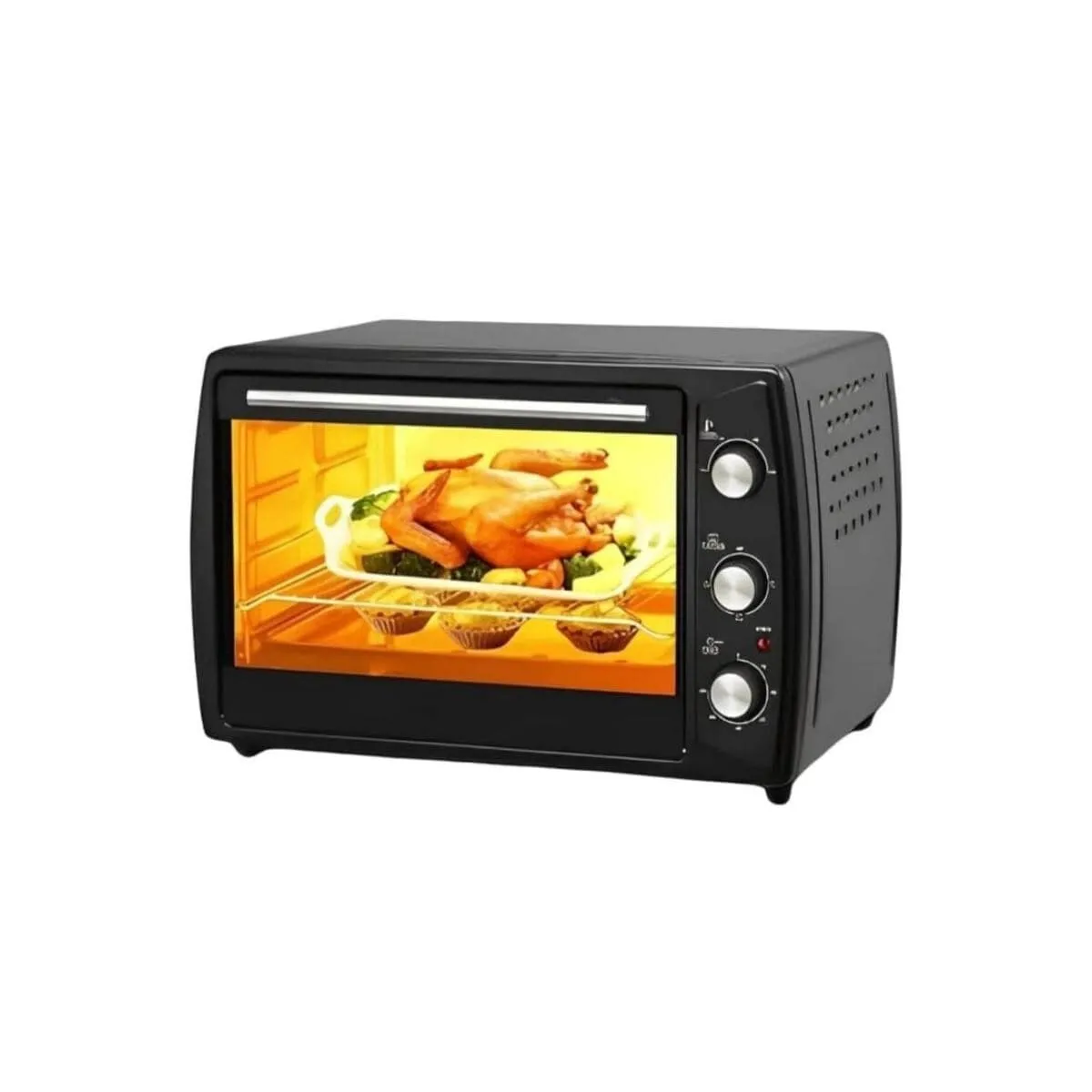 Smartova فرن كهربائي 2200W فرن تحميص مع شواية ومقلاة ورف للخبز والتحميص والشوي