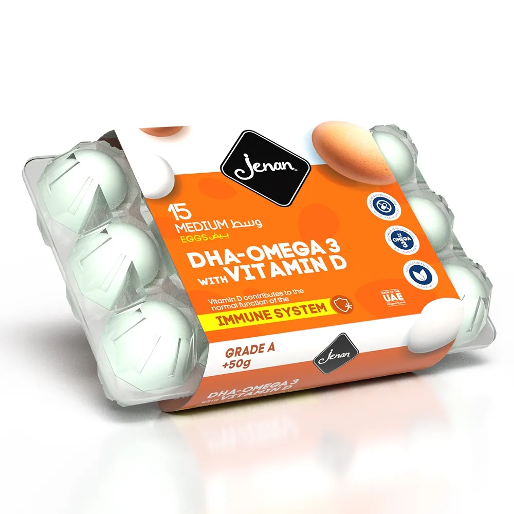 Jenan بيض أبيض/بني Dha Omega3 F/T 15 S وسط