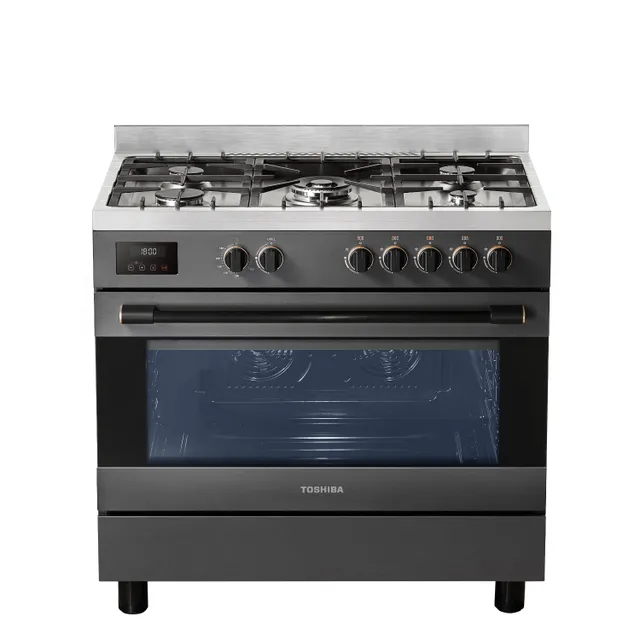 Toshiba 5 Burner Gas Cooking Range, 90x60 cm, RQ1-90MG5GE(GR)