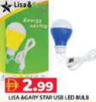 Lisa لمبة LED بمنفذ USB
