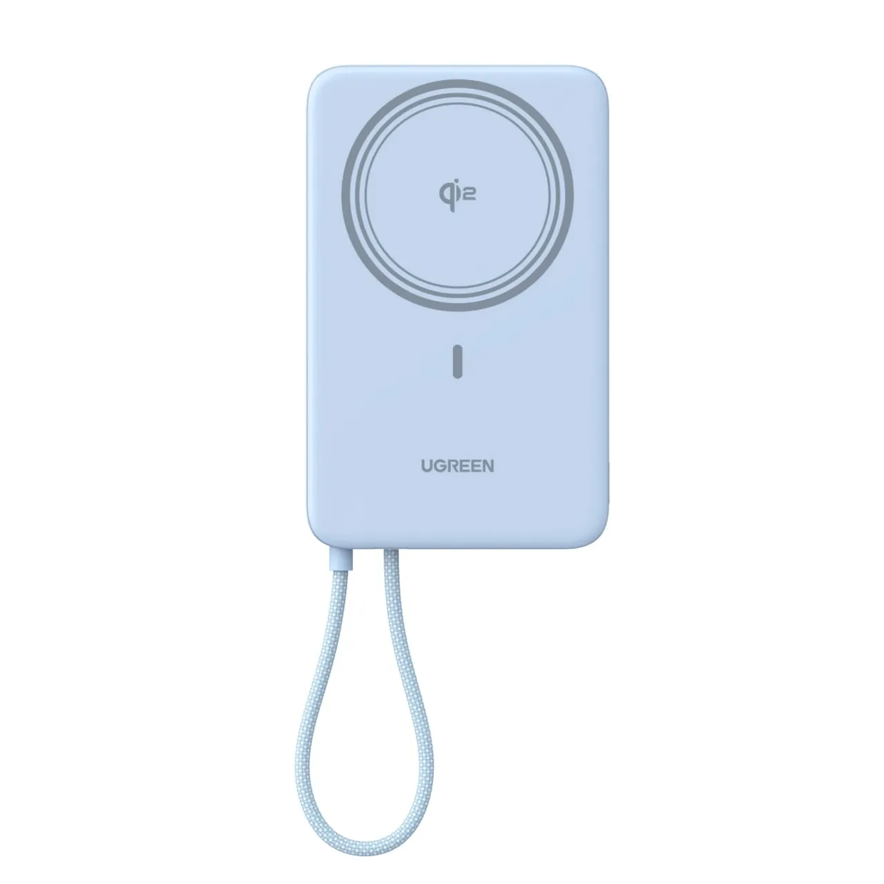 Ugreen باور بانك مغناطيسي Qi2 MagFlow Air مع كابل مدمج، 10000 mAh، أزرق نجمي، PB570