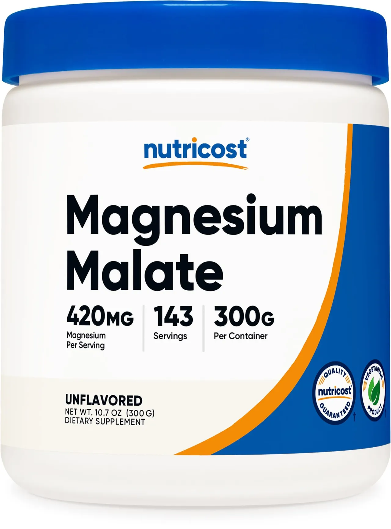 Nutricost مسحوق مالات المغنيسيوم 420mg مغنيسيوم للحصة غير معدل وراثيا وخال من الغلوتين