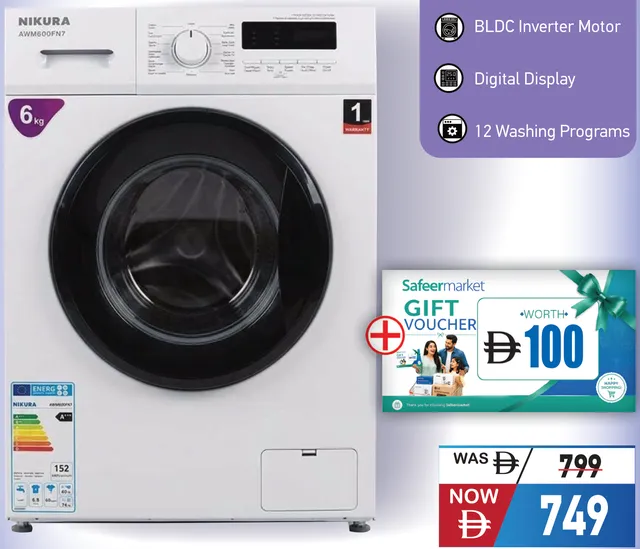 Nikura Front Load Washing Machine AWM600FN
