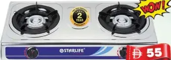 Starlife S/S 2Brnr Gas Stove SL-1102