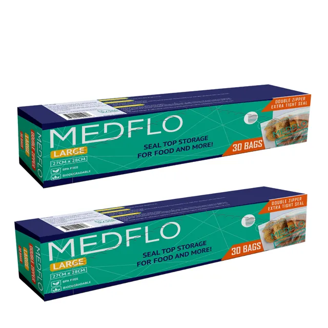 Medflo Storage Bag Large Double Seal - 2 x 30 Pcs