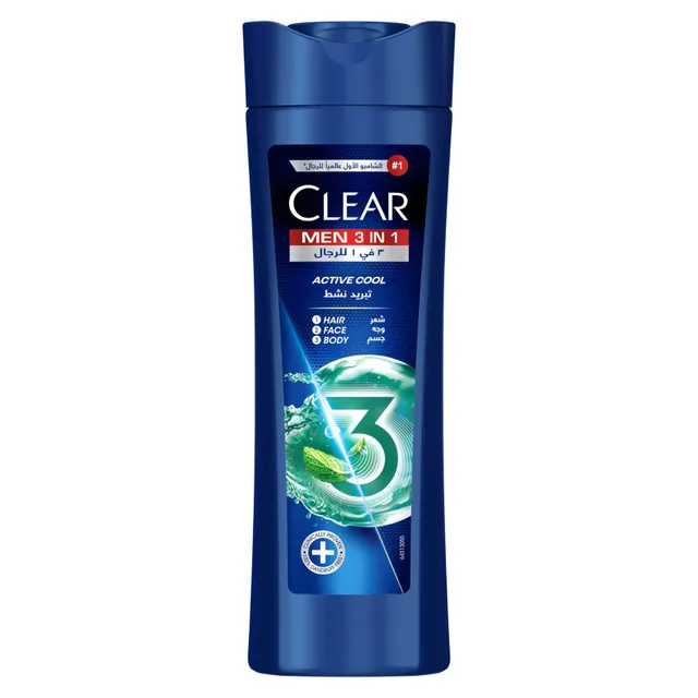 Clear 3 in 1 Shampoo For Men Active Cool