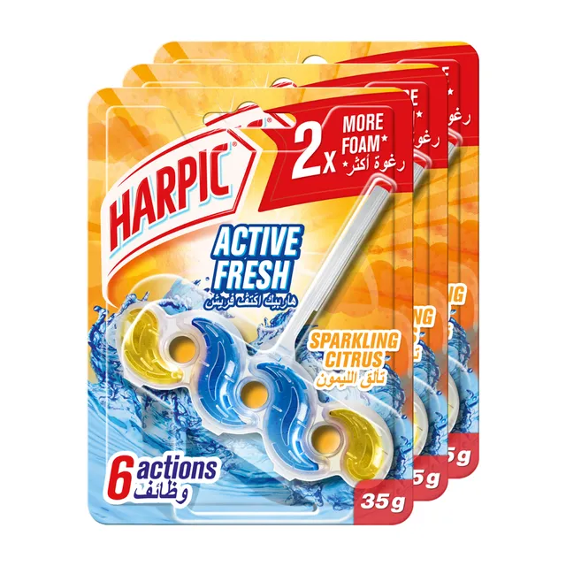 Harpic Active Fresh Toilet Rim Block Sparkling Citrus Scent