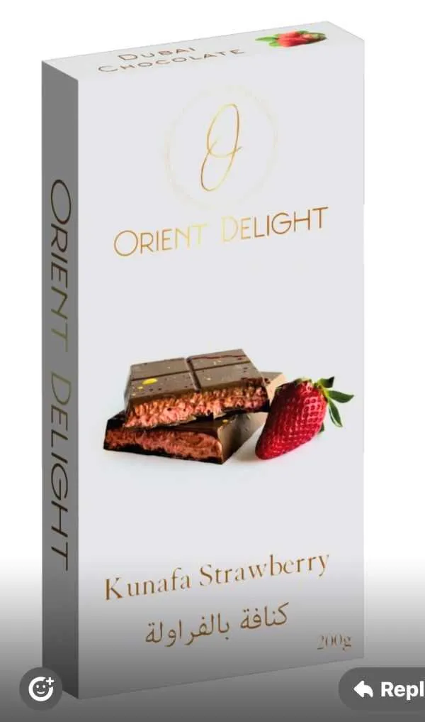 Orient Delight شوكولاتة دبي الفاخرة بالكنافة والفراولة
