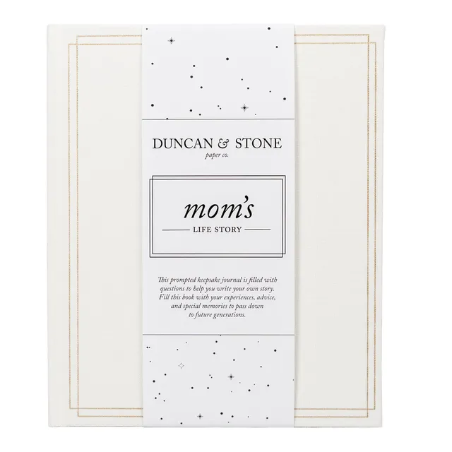 Duncan & Stone Paper Co. DuncanStone Mom Tell Me Your Story Journal, Linen Life Book, 85PG