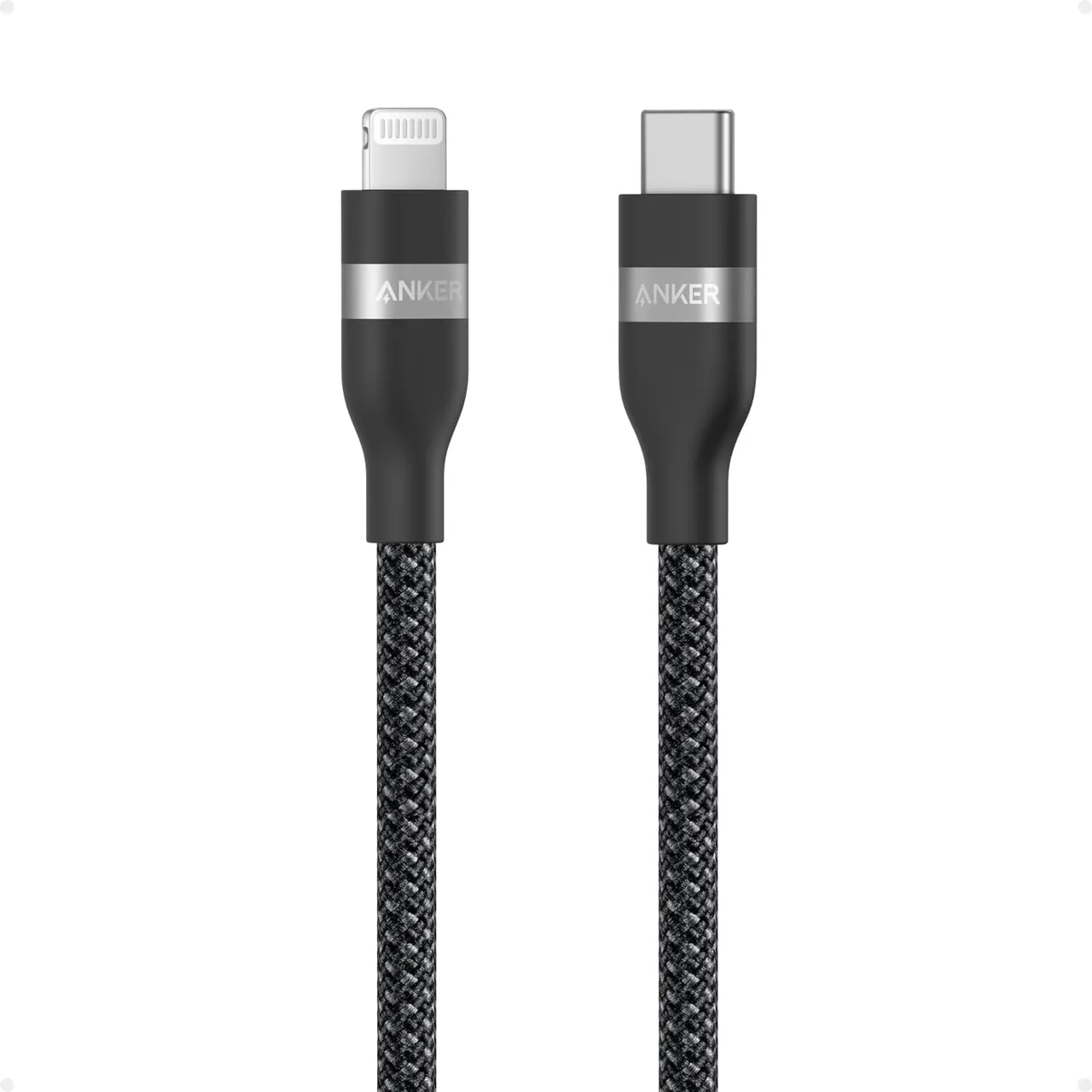 Anker كابل شحن مجدول PCR من USB-C إلى Lightning، 3ft، A82B2011