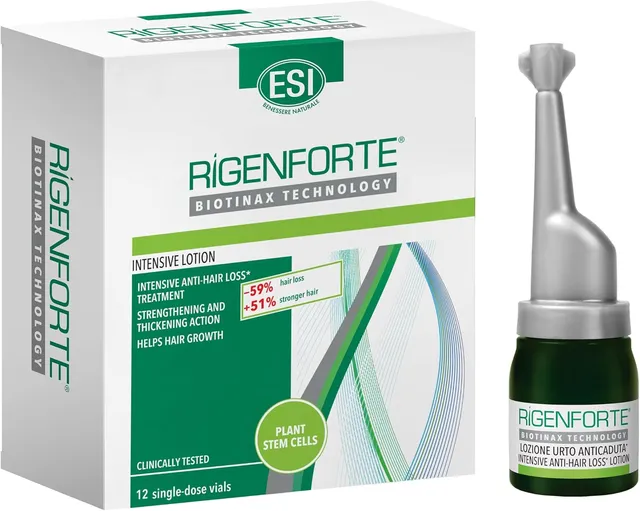 Esi Rigenforte Anti-Hair Loss Treatment Lotion, 12 Vitals - Boost Hair Growth, Strengthens & Thickens Strands, Fortifies Follicles, Paraben & Sulfate Free, Reduces Shedding & Promotes Healthy Hair