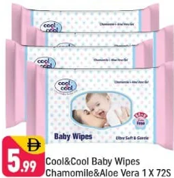 Cool & Cool Baby Wipes Chamomile&Aloe Vera