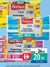 Sanita Club Trash Bags Roll White Assorted