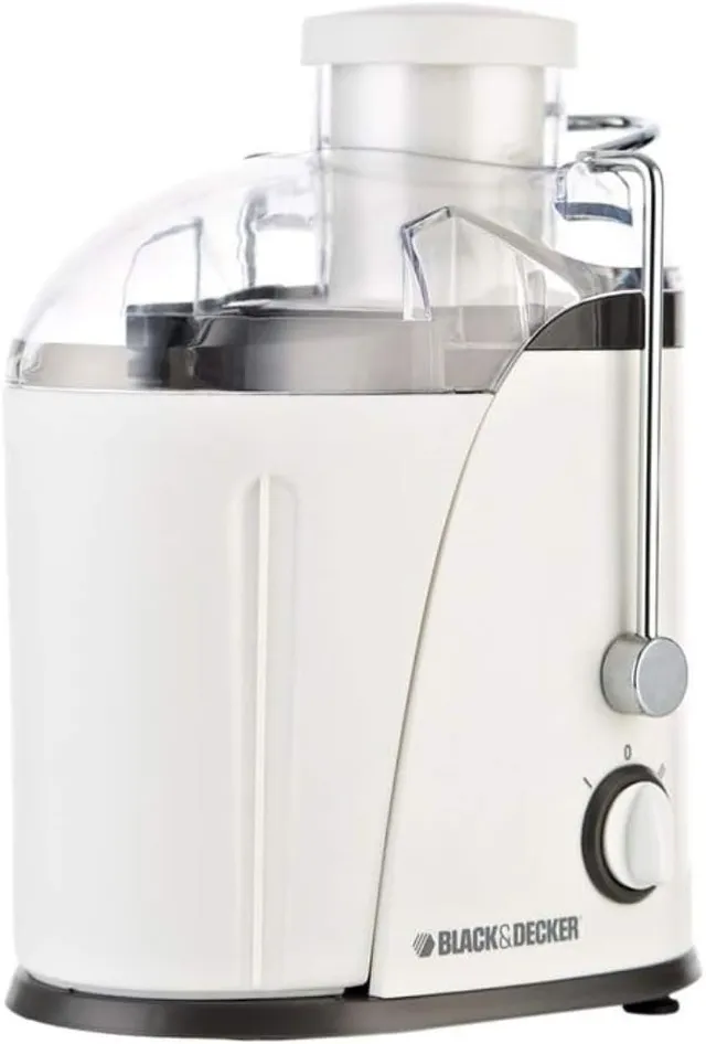 Black & Decker 400W 65 mm Juice Extractor xl Feeding Chute Large Pulp Container Collector Stainless Steel Filter For Juicing Fruits&Vegetables Easily JE400-B5 2 Years Warranty