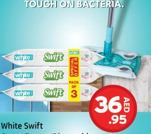 White Swift Disposable Wet Floor Wipes Ocean Breeze