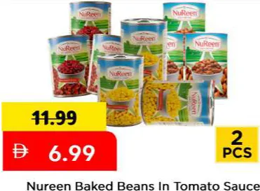 Nureen Baked Beans In Tomato Sauce Chickpeas/Fava Beans/Green peas Asstd