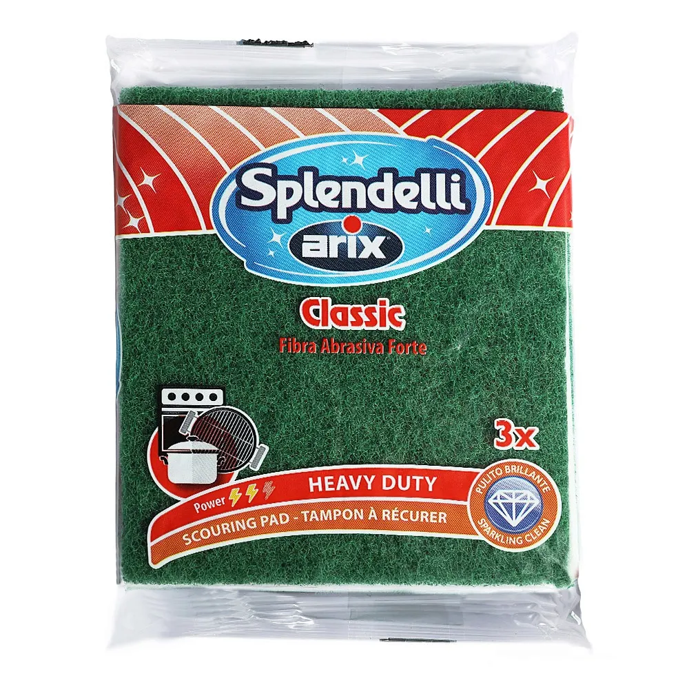 Arix Splendelli ليفات جلي كلاسيكية - خضراء - 3pcs
