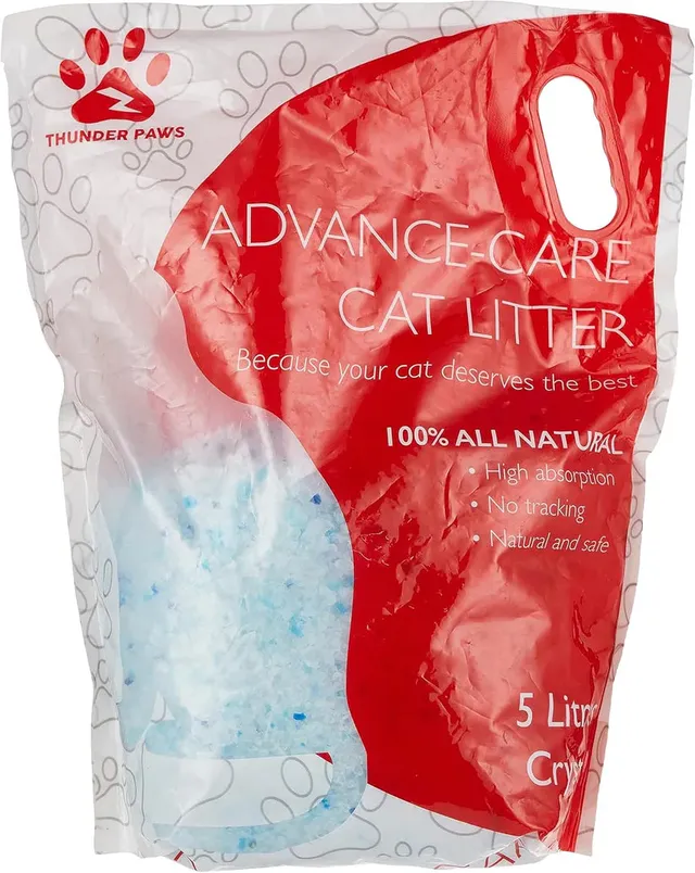 thunder paws Advance Care Clumping Silica Crystal Cat Litter(Baby Powder)