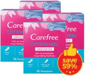 Carefree Cotton Feel Panty Liners Assorted