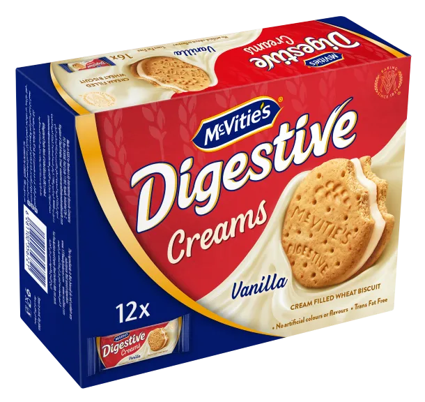 Mcvities Mcvitie's بسكويت دايجستف بالكريمة والفانيليا