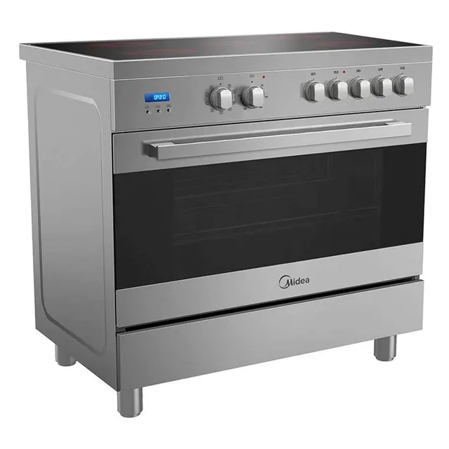 Midea 90x60cm 5 Cooking Zone Electric Ceramic Cooker with Multifunction Oven VSVC96048 Stainless Steel