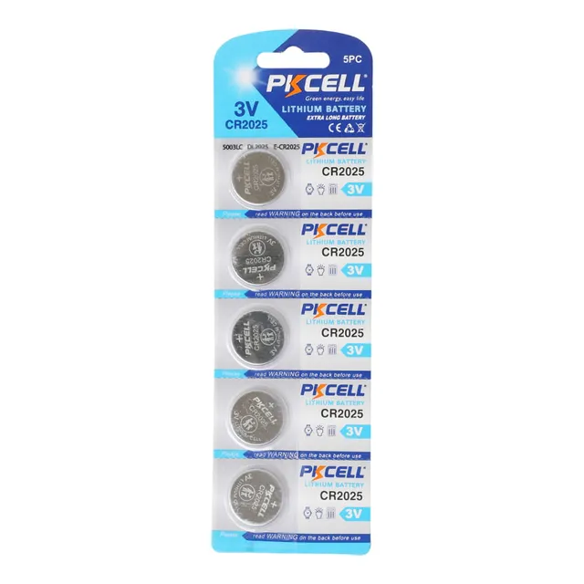 Pkcell Coin Cell 3V Lithium Battery - 5 Pieces