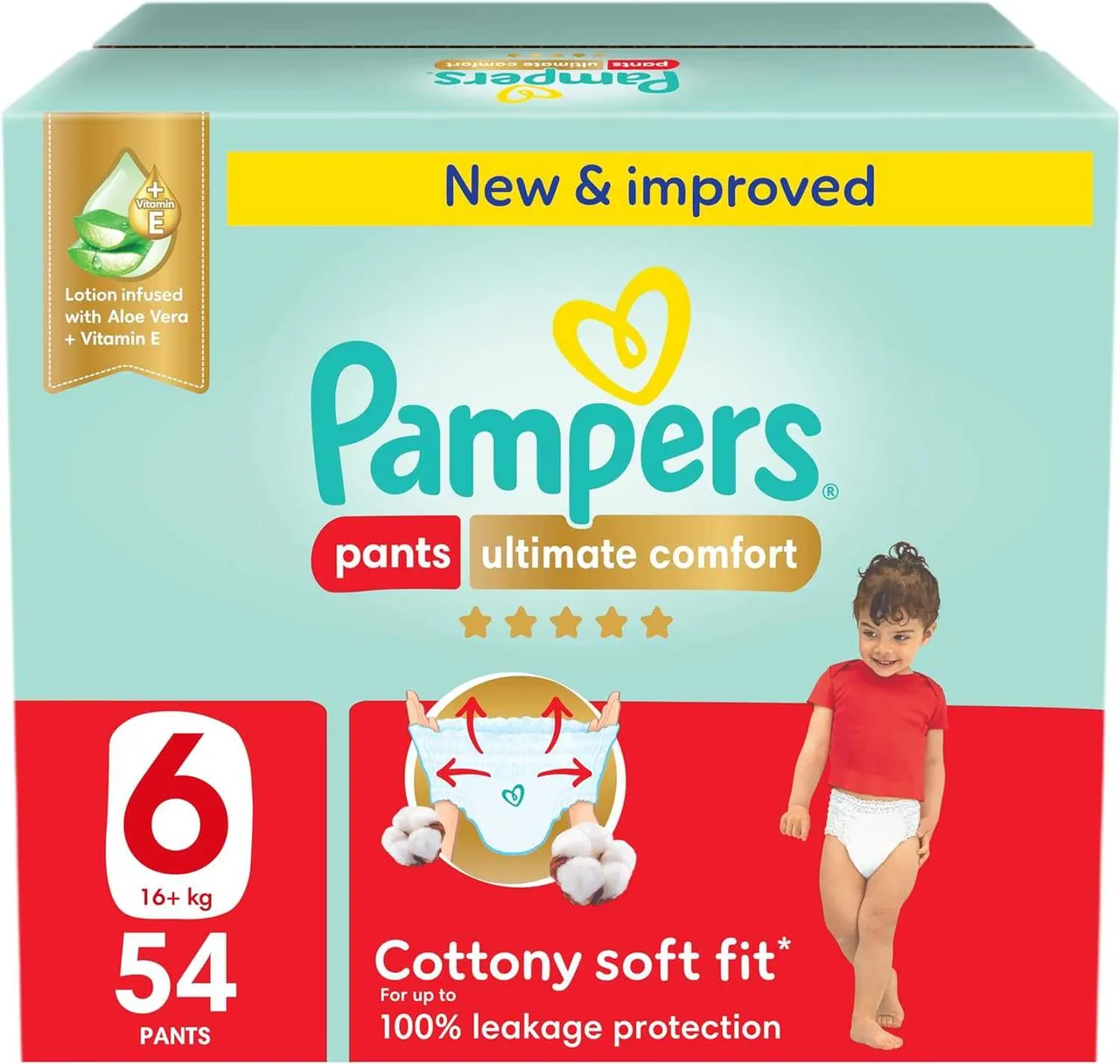 Pampers سراويل مريحة للغاية مقاس 6 (16+ Kg) - 54 Pcs