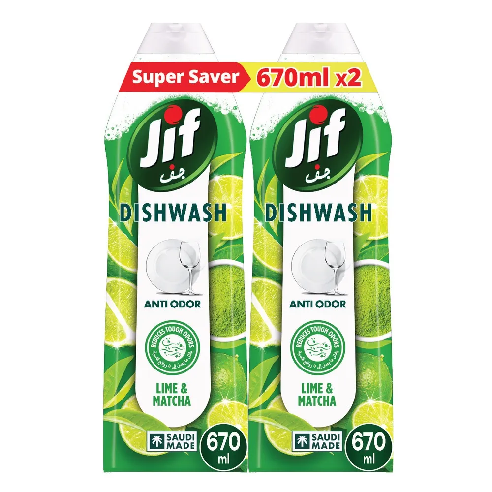 Jif سائل غسيل الأطباق ضد الروائح بالليمون وشاي الماتشا