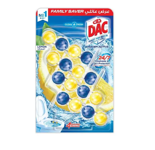 Dac Toilet Rim Block Lemon 4Packs