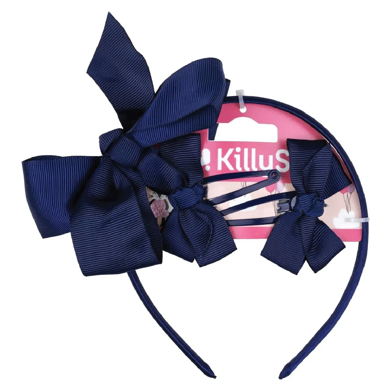 Killys طقم عصابة رأس ومشابك شعر للأطفال باللون الأزرق
