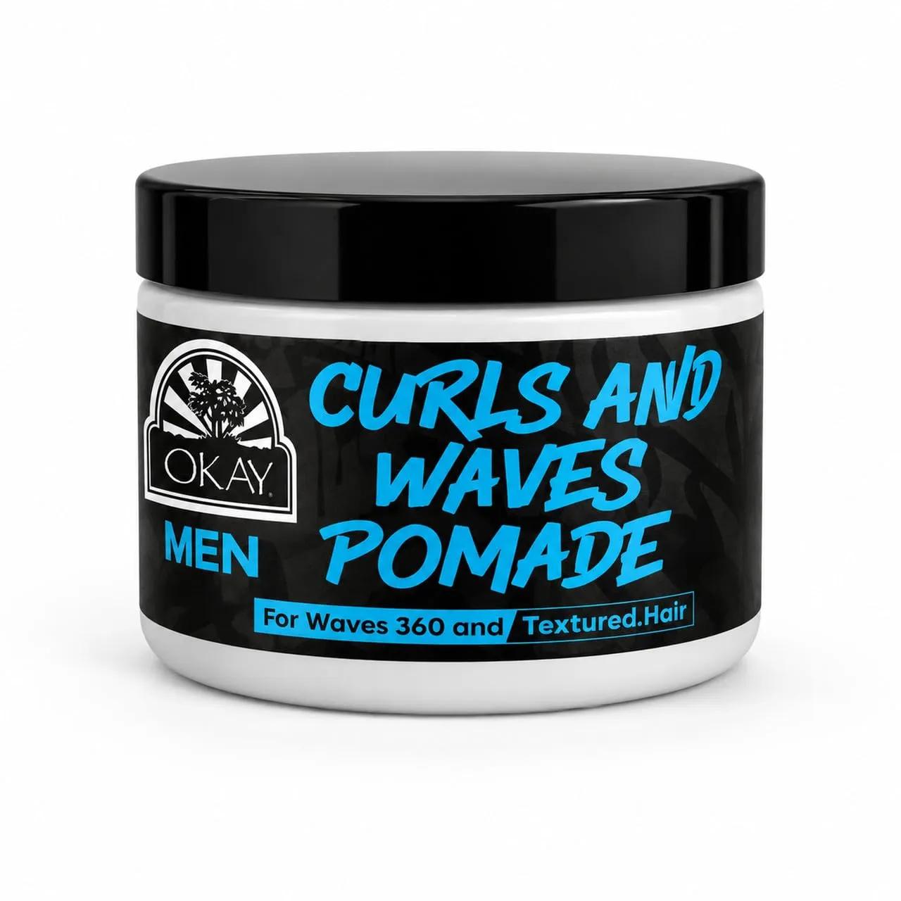Okay بوماد الكيرلز والتموجات للرجال Men’s CurlsWaves Pomade 4 oz – ثبات متوسط للشعر المجعد والمموج، تحكم بالتجعد، مرطب، غير دهني، يحدد القوام، يضيف لمعانا، بدون بقايا