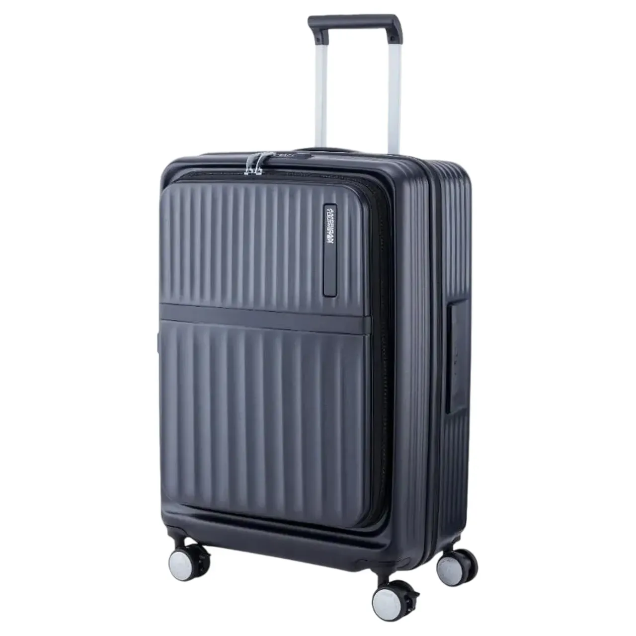 american tourister Trento + حقيبة سفر ترولي صلبة سبينر بعجلات 2، أسود، 54cm