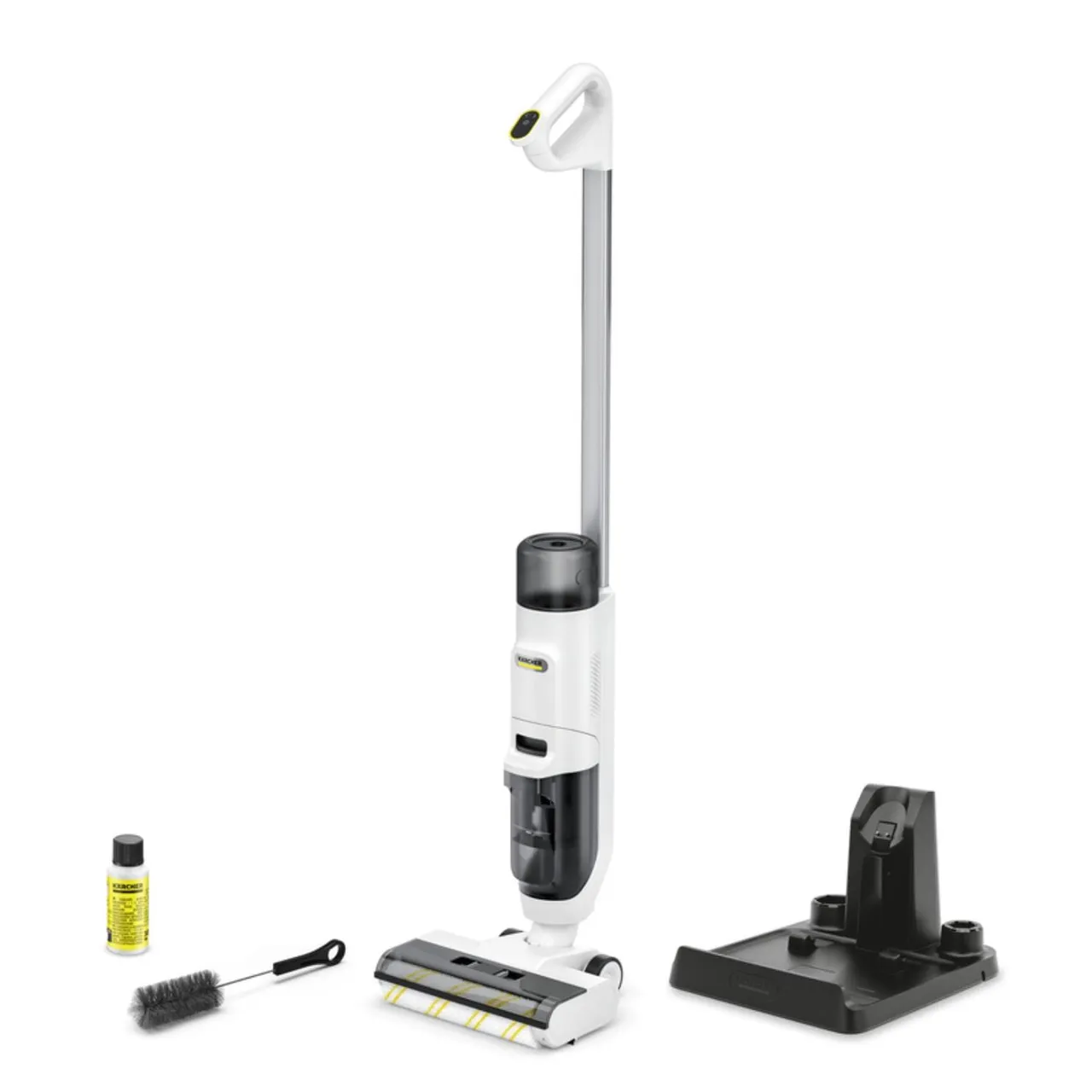Karcher مكنسة وممسحة لاسلكية KFL1 بتصميم 3 في 1 – Xtra!Clean للشفط والمسح والتجفيف للأرضيات الصلبة والسجاد منخفض الوبر، مدة تشغيل 25 دقيقة، بنظام خزانين وتنظيف ذاتي