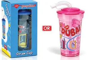 Cup with straw assorted