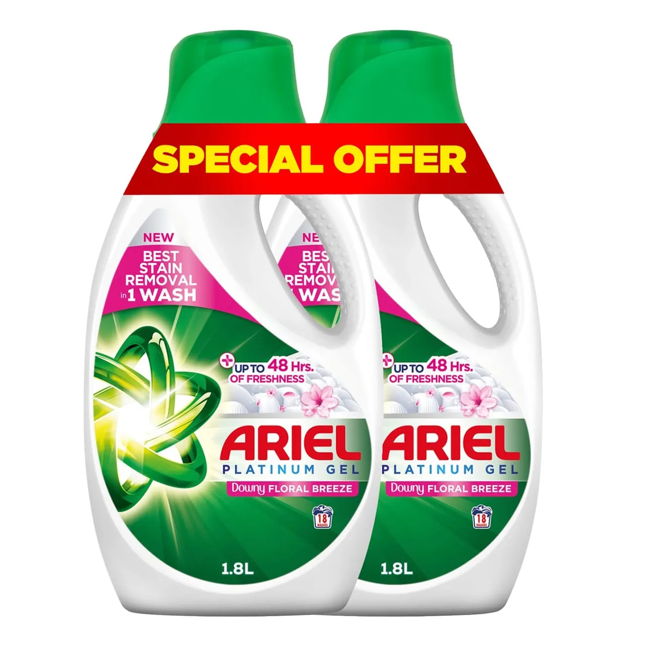 Ariel جل منظف الغسيل البلاتيني Downy برائحة الأزهار عبوة قيمة