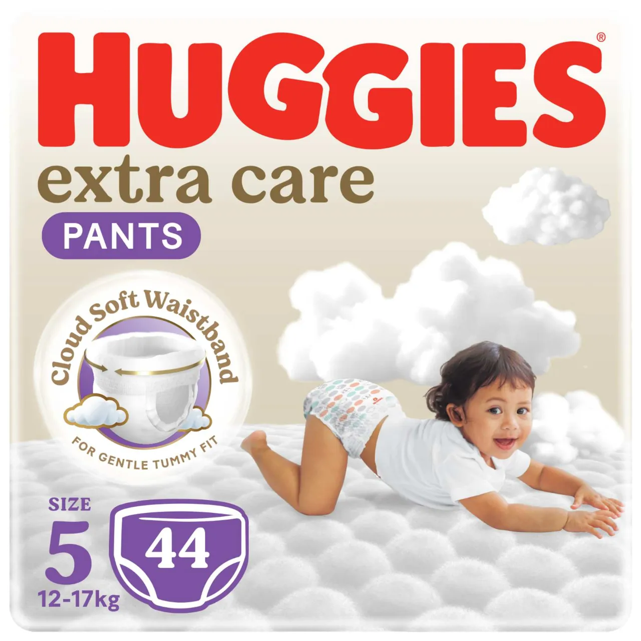 Huggies حفاضات أطفال كلوت عناية إضافية سوفت كلاود مقاس 5 12- عبوة جامبو 44 حفاض