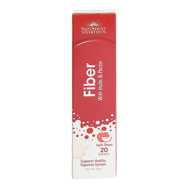 Sunshine Nutrition Fiber Apple Flavor Effervescent - 20 Tablets