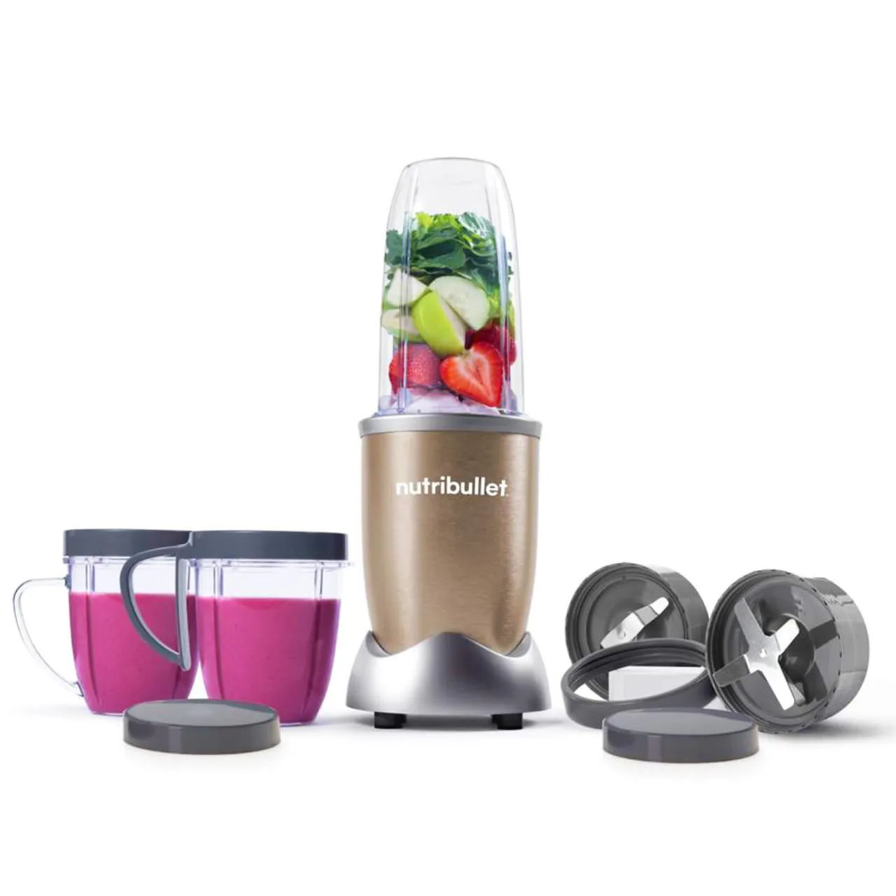Nutribullet خلاط عالي السرعة متعدد الوظائف، 900 W، 9 قطع ملحقات، ذهبي نحاسي، NB9-1212