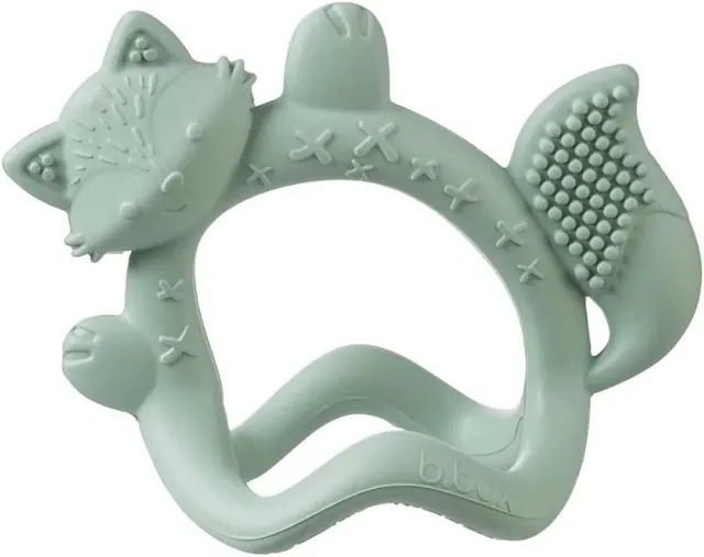 b.box Innovative Wrist Teether In Sage Color For Soothing Relief - Wearable, Multi-Sensory Silicone Teething Bracelet For Babies Aged 3 Months And Above, Dishwasher Safe