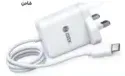 Zoook PD Charger with Built-in Type C Cable + Type C Port Zf-Cube 20, 20W