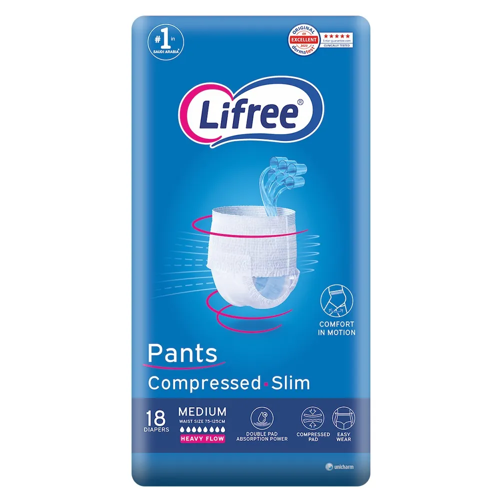 Lifree حفاضات كلوت للكبار حماية قصوى مقاس Medium - 18 Pcs