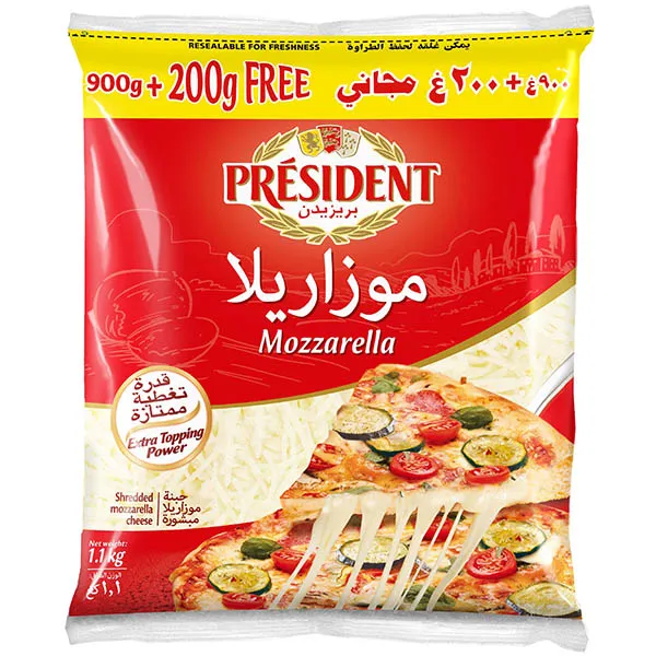President Shredded Mozzarella Cheese - 900 +