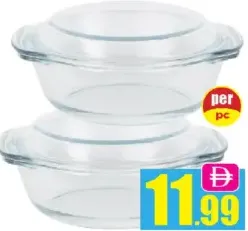 Round Glass Baking Caserole / Lid