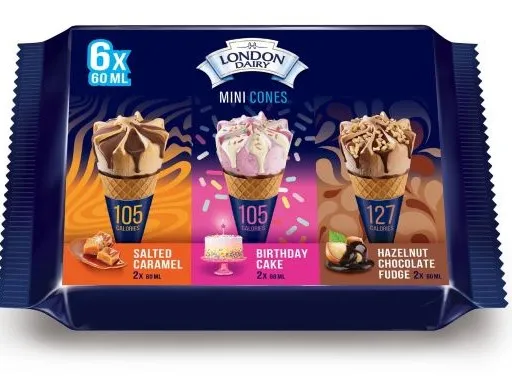 London Dairy Hazulnut Chocolate & Fudge Low calories Cone