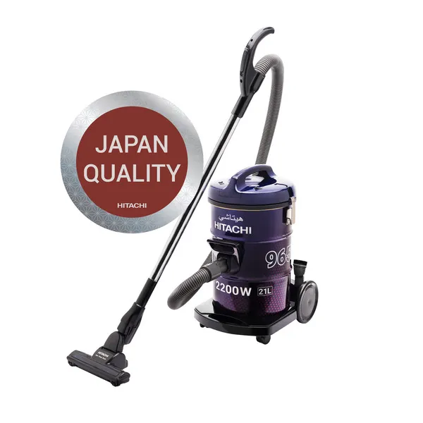 Hitachi مكنسة برميلية 2200 Watts | شفط قوي | سعة غبار | فلتر قابل للغسل | سلك طاقة طويل