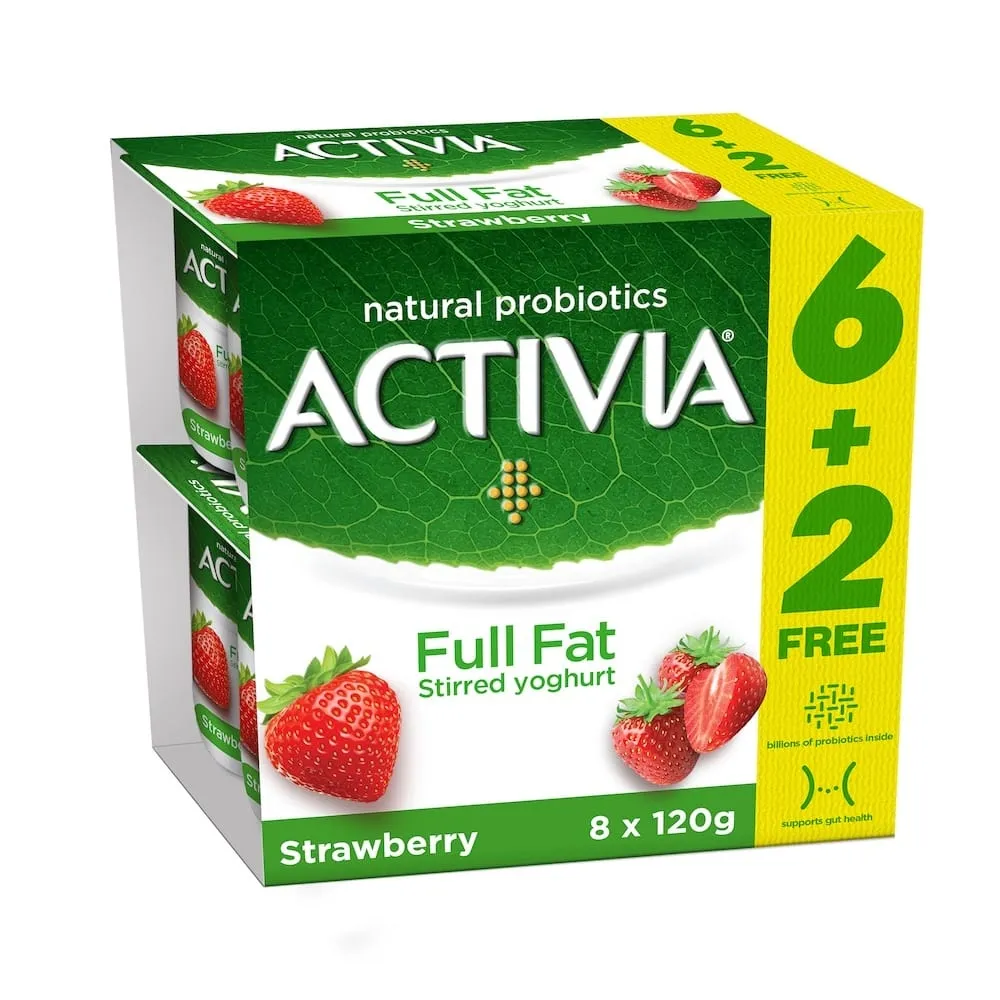 Activia زبادي بالفراولة كامل الدسم مخفوق