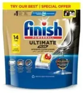 Finish أقراص غسالة الأطباق Powerball Ultimate Plus بالليمون